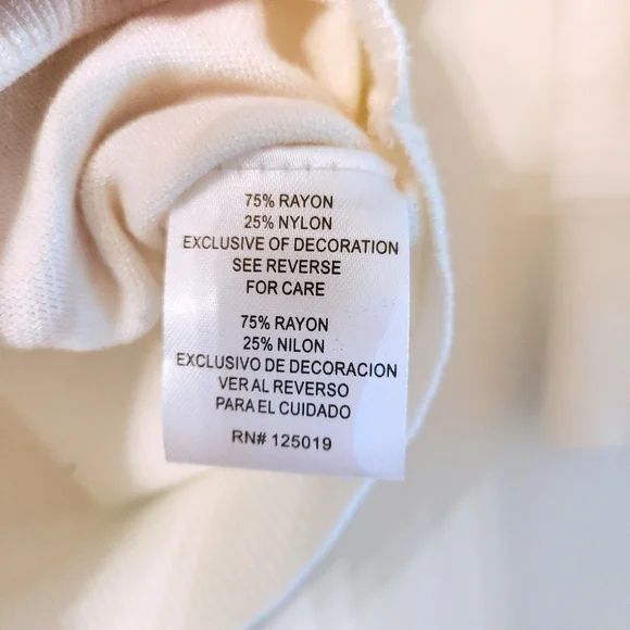 Joseph A. Creamy White Button-Up Sweater w/ Black Floral & Gold Beaded Design - Picture 5 of 7